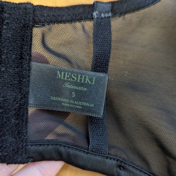 Meshki Black Satin Classic Bustier Corset Top Cropped - Picture 6 of 6